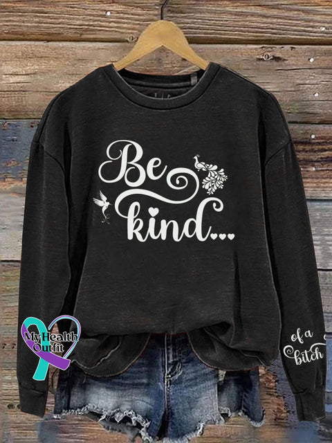 Be Kind Of A Print Casual Sweatshirt Black / S