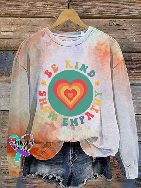 Be Kind Print Casual Sweatshirt As Shown / S