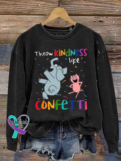 Be Kind Print Casual Sweatshirt Black / S