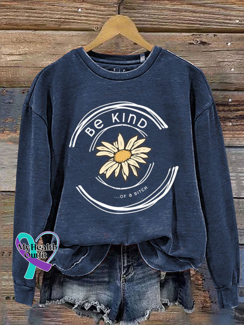 Be Kind Print Casual Sweatshirt Blue / S