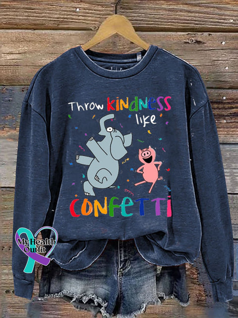 Be Kind Print Casual Sweatshirt Blue / S