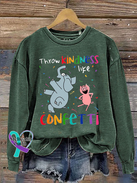 Be Kind Print Casual Sweatshirt Green / S