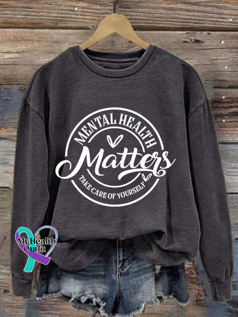 Be Kind Print Casual Sweatshirt Grey / S