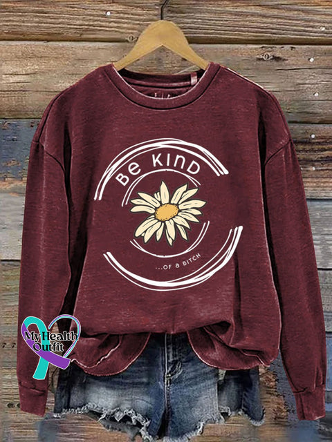 Be Kind Print Casual Sweatshirt Red / S