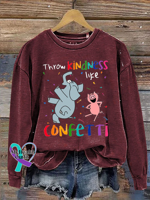 Be Kind Print Casual Sweatshirt Red / S