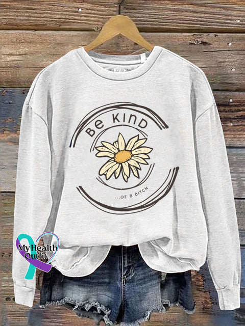 Be Kind Print Casual Sweatshirt White / S