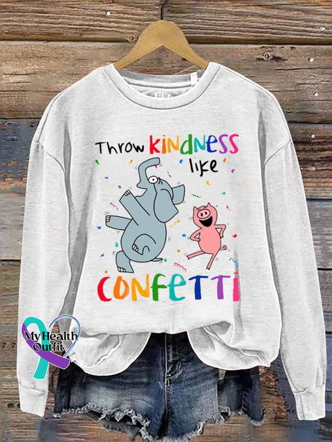 Be Kind Print Casual Sweatshirt White / S