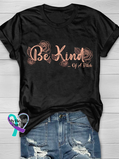 Be Kind Print T-Shirt Black / S