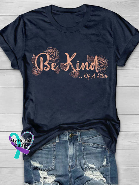 Be Kind Print T-Shirt Blue / S