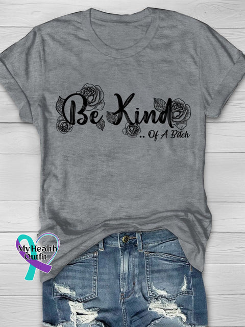 Be Kind Print T-Shirt Grey / S