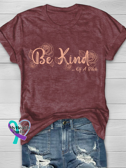Be Kind Print T-Shirt Red / S