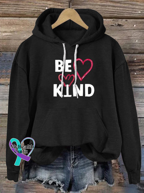 Be Kind Printed Casual Hoodie Black / S