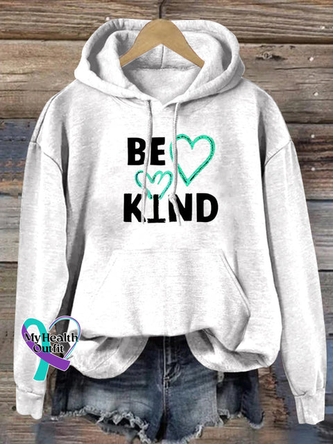 Be Kind Printed Casual Hoodie White / S
