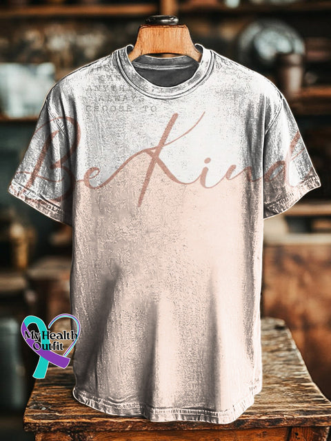 Be Kind Printed Casual Round Neck Short Sleeve T-Shirt Multicolor / S