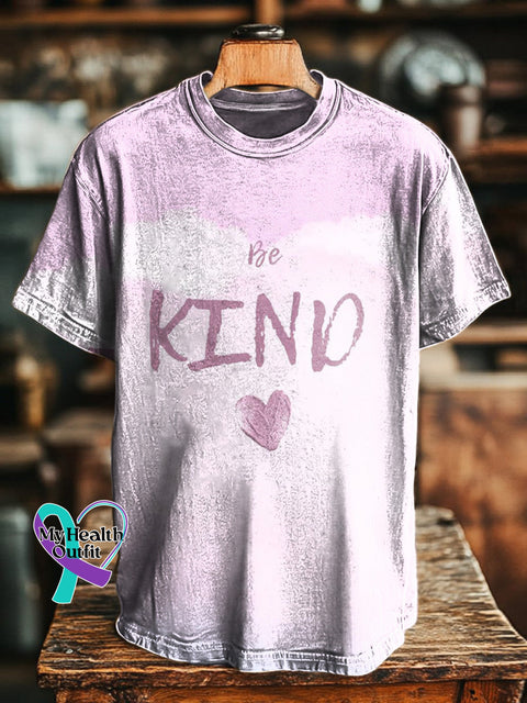 Be Kind Printed Casual Round Neck Short Sleeve T-Shirt Multicolor / S