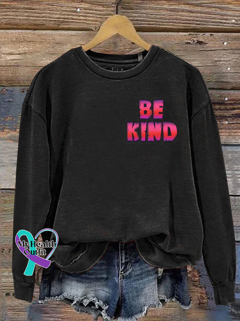 Be Kind Printed Casual Sweatshirt Black / S