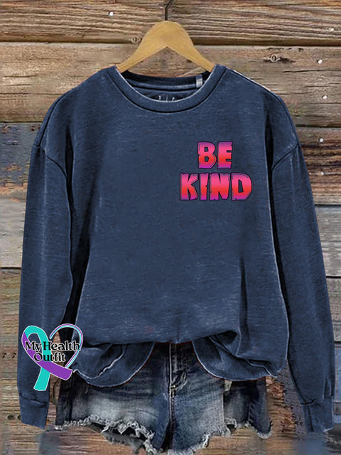 Be Kind Printed Casual Sweatshirt NavyBlue / S