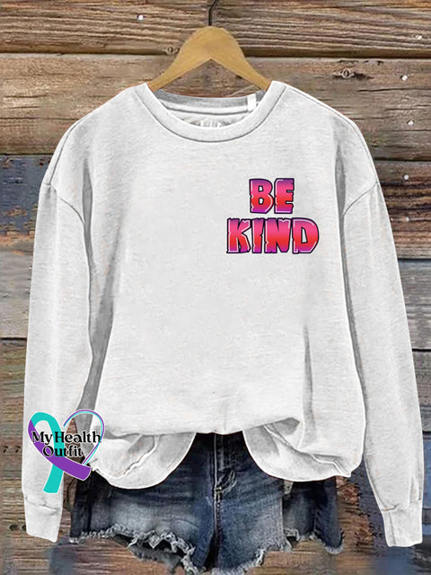 Be Kind Printed Casual Sweatshirt White / S