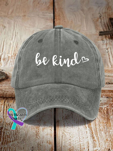 Be Kind Printed Hat Grey / One-Size