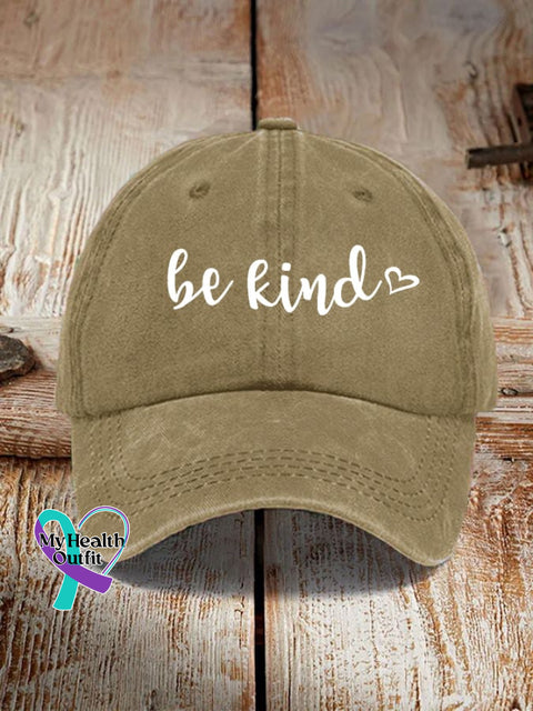 Be Kind Printed Hat Khaki / One-Size