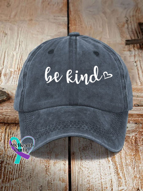 Be Kind Printed Hat Navy / One-Size