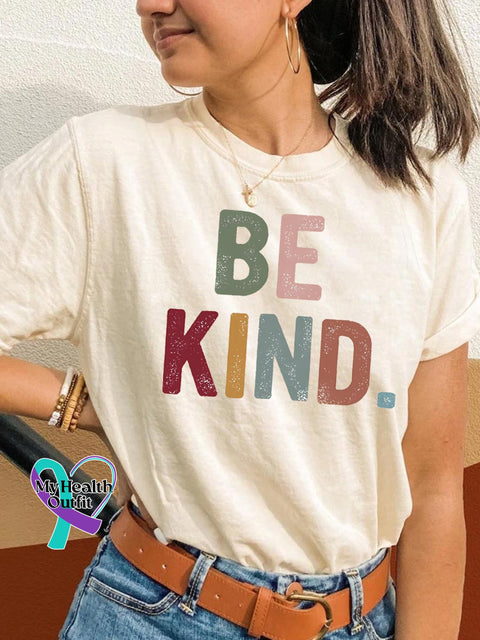 Be Kind Printing T-Shirt Beige / S