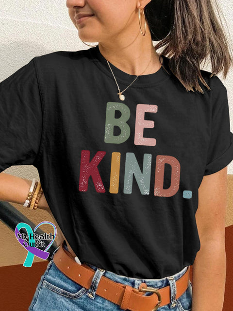 Be Kind Printing T-Shirt Black / S