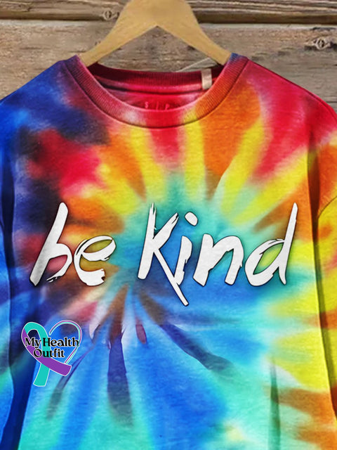 Be Kind Rainbow Art Design Print Casual Sweatshirt