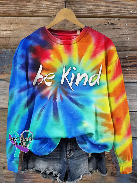 Be Kind Rainbow Art Design Print Casual Sweatshirt Muilticolor / S