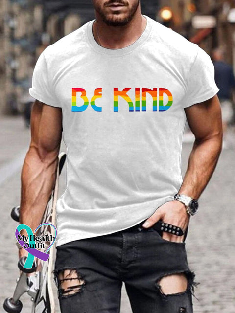 Be Kind Rainbow Print T-Shirt White / S