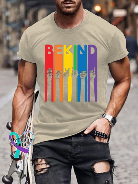 Be Kind Sign Language Kindness Pride Print T-Shirt