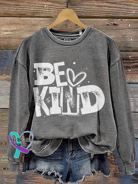 Be Kind Teacher Casual Print Sweatshirt Grey / S