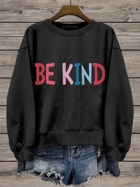 Be Kind Teacher Choose Kindness Casual Print Sweatshirt Black / S