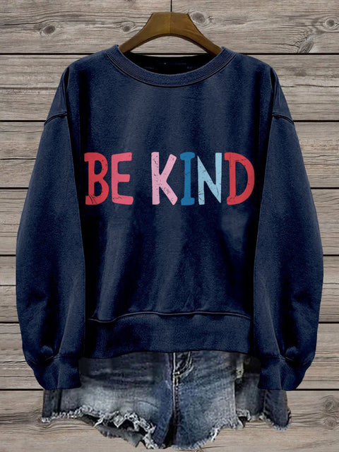 Be Kind Teacher Choose Kindness Casual Print Sweatshirt Navyblue / S