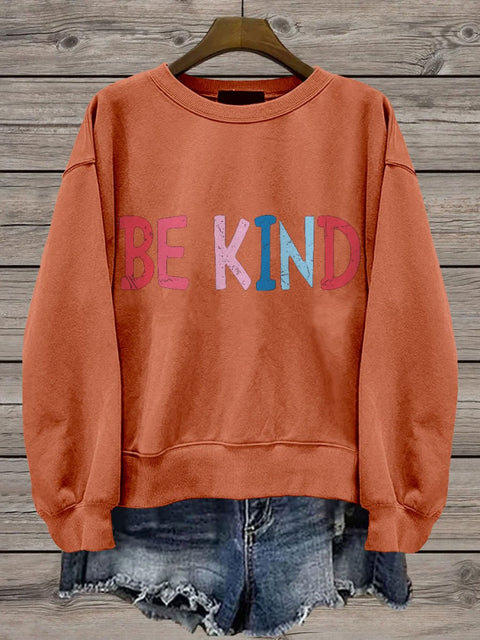 Be Kind Teacher Choose Kindness Casual Print Sweatshirt Orange / S