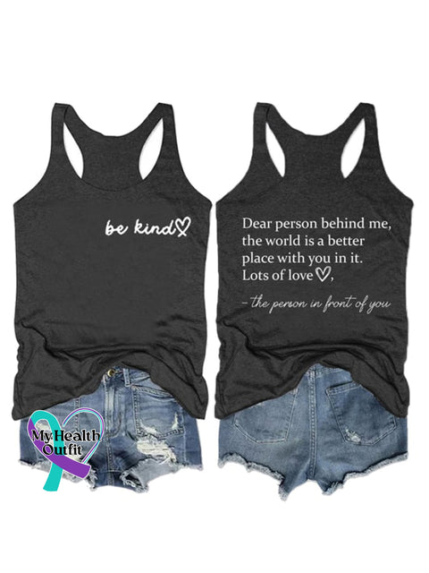 Be Kind The World Is A Better Place With You In Print Vest Black / S