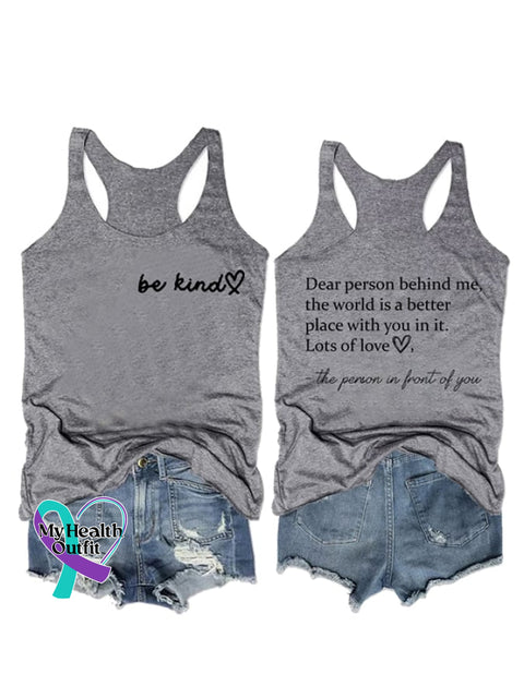 Be Kind The World Is A Better Place With You In Print Vest Grey / S