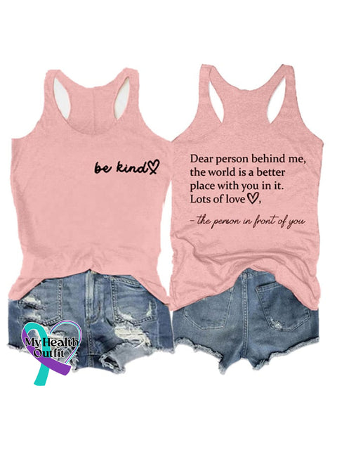 Be Kind The World Is A Better Place With You In Print Vest Pink / S