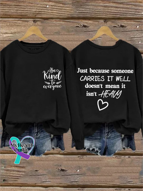Be Kind To Everyone Art Print Pattern Casual Sweatshirt Black / S