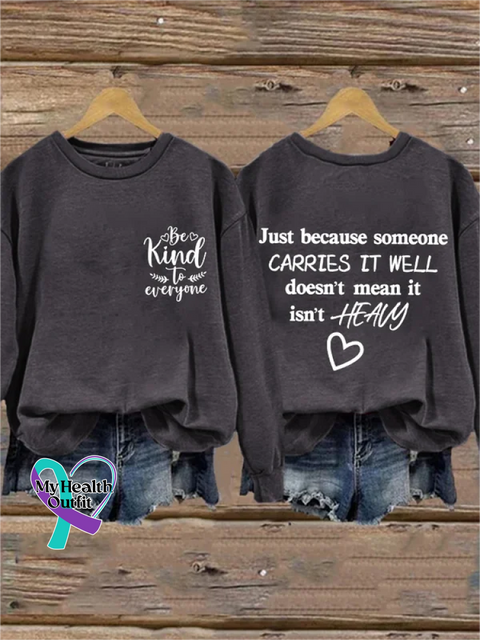 Be Kind To Everyone Art Print Pattern Casual Sweatshirt Grey / S
