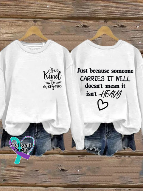 Be Kind To Everyone Art Print Pattern Casual Sweatshirt White / S
