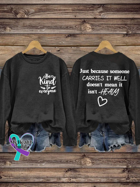 Be Kind To Everyone Letter Print Casual Sweatshirt Black / S
