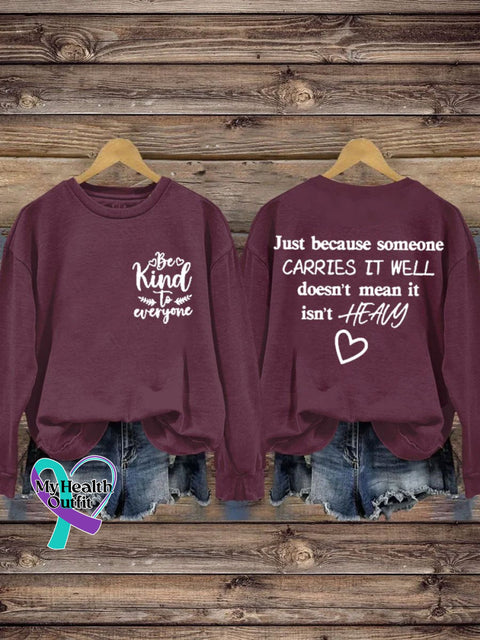 Be Kind To Everyone Letter Print Casual Sweatshirt Maroon / S