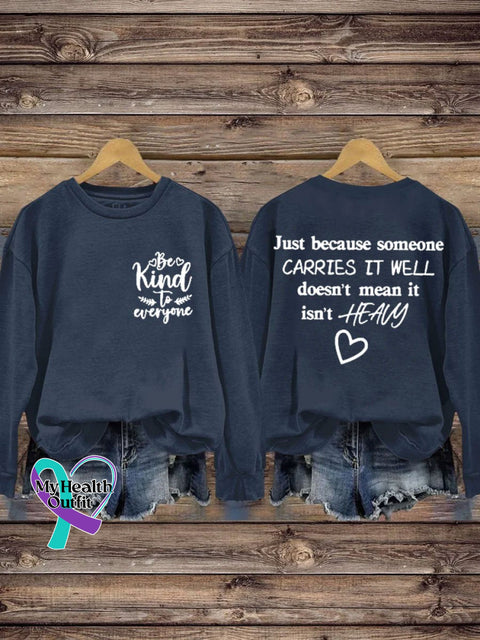 Be Kind To Everyone Letter Print Casual Sweatshirt Navy Blue / S