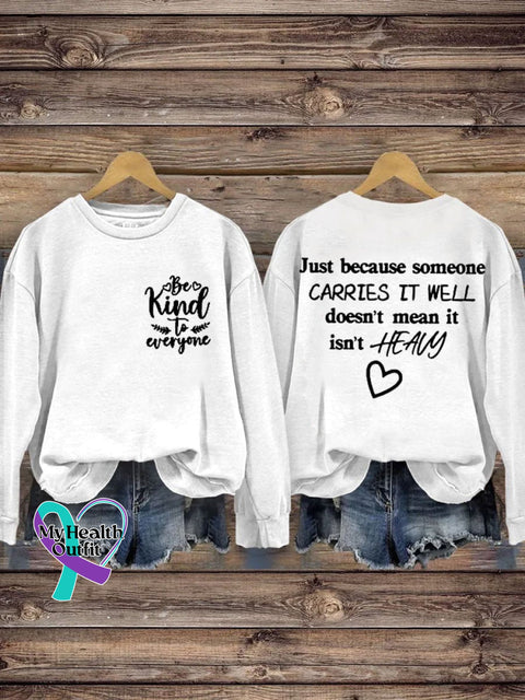 Be Kind To Everyone Letter Print Casual Sweatshirt White / S
