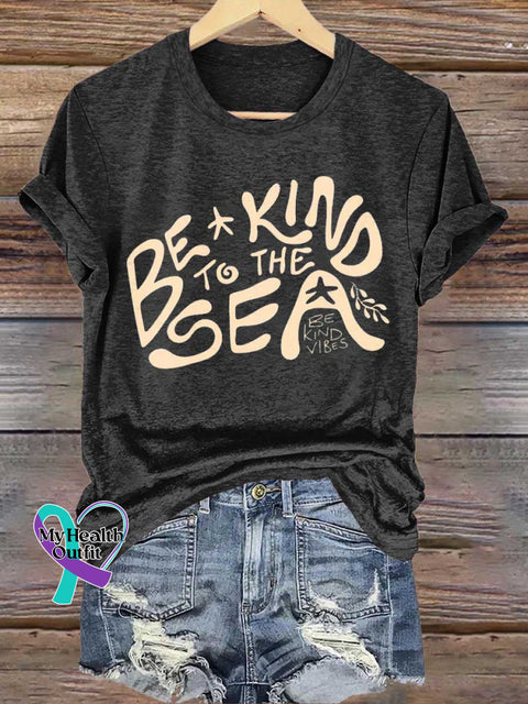 Be Kind To The Sea BE KIND VIBES T-shirt Black / S