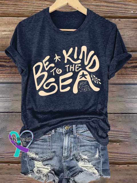 Be Kind To The Sea BE KIND VIBES T-shirt Blue / S