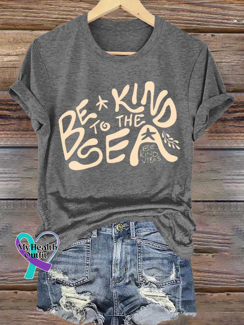 Be Kind To The Sea BE KIND VIBES T-shirt Grey / S