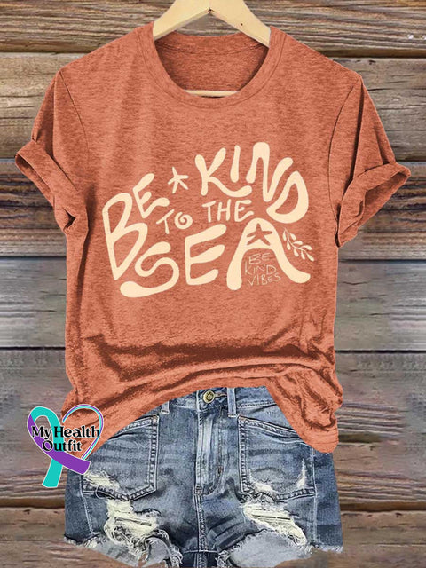 Be Kind To The Sea BE KIND VIBES T-shirt Orange / S