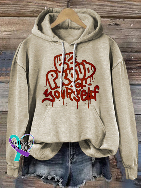 Be Pround Yourself Casual Hoodie Beige / S